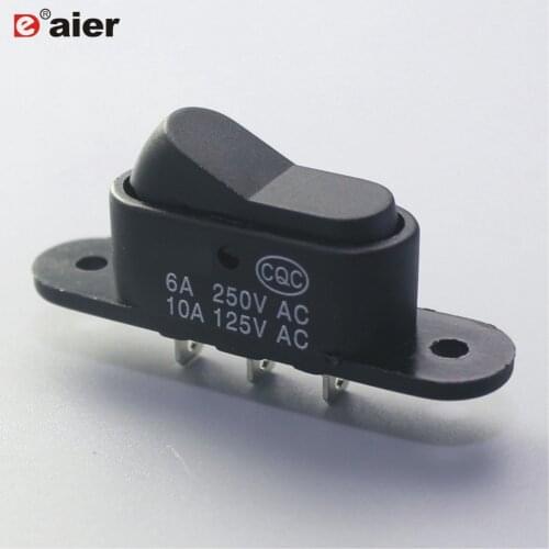 Boat ON-ON Black Rocker Switch 10A 125VAC 6A 250VAC SPDT 3 Pins Single Pole Double Throw Switches 2 Position