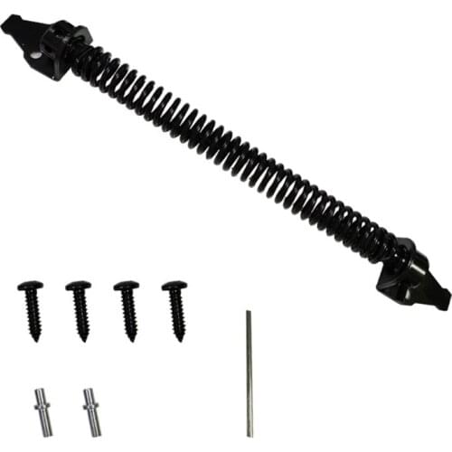 Self Closing Fence Spring Heavy Duty Hardware Door Adjustable Tension Use with Gate Latch Hinges Screws Include Black