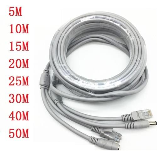 RJ45 Ethernet CCTV Cable Cat5e DC Power Cat5 Internet Network LAN Cable Cord PC Computer For POE IP Camera System Concatenon