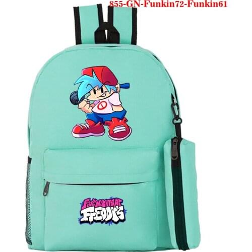 Muchila Escolar Friday Night Funkin Print Backpack with Pen Bag Casual Knapsack for Teenage Boys Travel Bagpack Children Bookbag