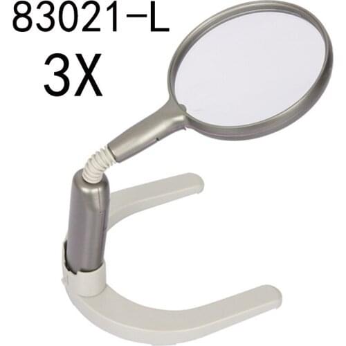 Foldable Portable Magnifying Glass with 2 LED Lights Magnifying Glass Portable Desktop Magnifying Glass 2.5X