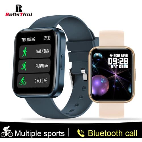 Rollstimi 2021 Bluetooth Call Smartwatch Men 1.69inch Full Touch Screen Music Playback Women Sports Fitness Tracker wristband