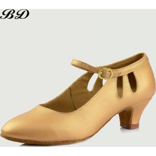 TOP Modern Dance Shoes Child Girl Soft Sole SALSA shoe Professional National Standard Friendship Practice Shoes BD 502 HEEL 4.5