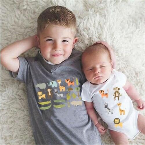 Cartoon Animals Iron-on Transfers Thermal Patches for Clothing Embroidery Applique DIY Heat Transfers for Clothes Baby Stickers