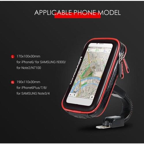 Universal Waterproof PU Leather Motorcycle Bicycle Cell Phone Bag Stand Support GPS Motorcycle Bike Case Bag With Holder