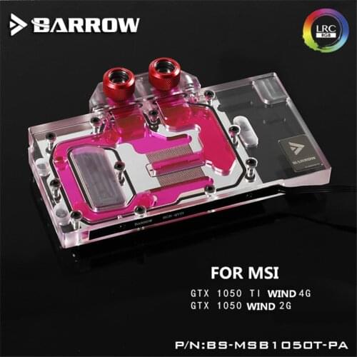 Barrow PC Water Cooling GPU Water Block For MSI GTX1050Ti/1050 Wind Radiator BS-MSB1050T-PA
