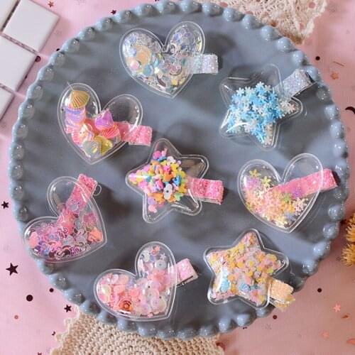 Hair Clip Heart Shaped Baby Hair Pins Crown Clip Accessories Cute Head Bands Colorful Baby Girl Hairpin Headband Pentagram