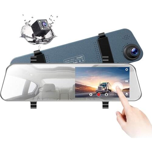 Full HD 1080P 5" LCD Mirror Dash Cam Rear View Mirror Camera Ultra-Thin Touch Screen Dash Cam Front and Rear Dual Lens dashcam