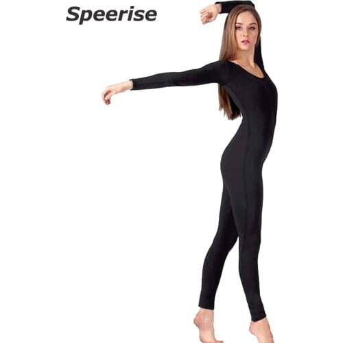 Women Spandex Unitard Full Body Ballet Leotard Bodysuit Yoga Dance Clothes Jumpsuit Suit Long Sleeve Nylon Biketard Breathable