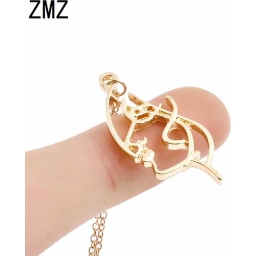 ZMZ 50pcs/lot 2018 Europe/US sketch girl face side profile pendant creative jewelry for girls girlfriend gift party jewelry