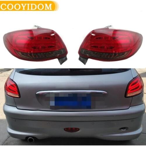 1 Pair LED Red Tail Light Rear Tail Lamp Turn Signal Brake Light For Peugeot 206 206CC 2004 2005 2006 2007 2008 Car Styling
