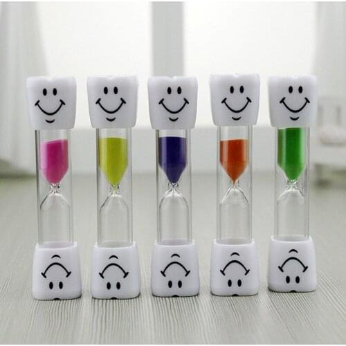 1PCS 2/3 Minutes Smiley Hourglass Timer Children Tooth Brushing Timer Hourglass Sand Clock Home Decoration Accessories Gift