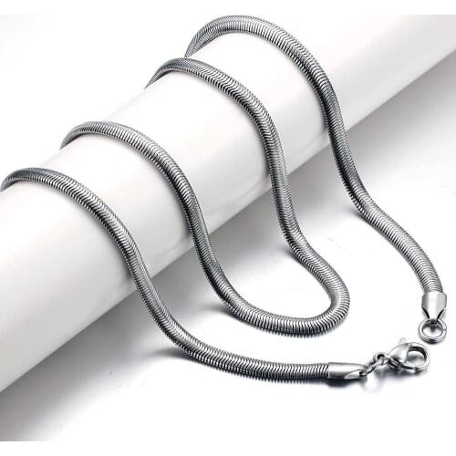 1 piece 316 Stainless steel Flat Snake Chain Necklace For Men Women Necklace Jewelry 1.5mm-6mm