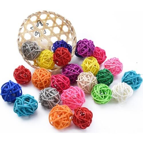 10pcs cheap Artificial straw ball stars love wedding home Christmas decoration rattan DIY kids toys curtain hanging accessories