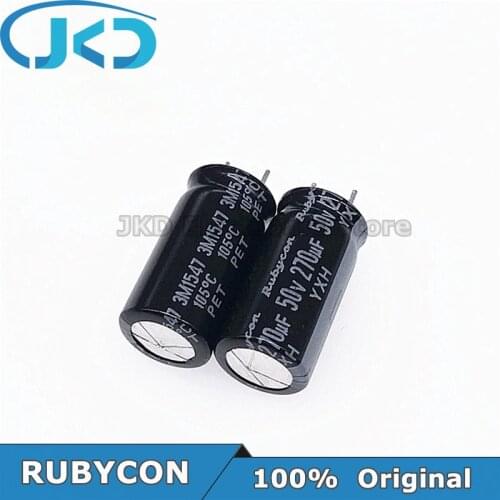 20pcs RUBYCON 270UF 50V 10*20mm 270UF50V 50V270UF 10x20mm Aluminum Electrolytic Capacitor 100% Original