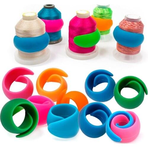 LMDZ 5/10/15Pcs Colorful Thread Spool Huggers Bobbin Clamps Holders Keep Thread Spools From Unwinding Peels Sewing Accessories