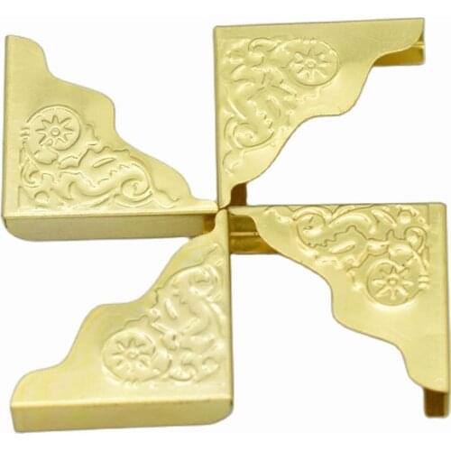 5*25mm Gold iron Vintage Carved Corner Furniture Corner Protector for Jewelry Box Table Book Albums Menus Decoration-12pcs