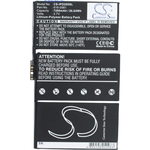 Cameron Sino 7200mAh Battery 616-0559, 616-0561 for Apple A1316, A1376, A1395, A1396, A1397, i-Pad 2, i-Pad 2 3G, i-Pad 2 WIFI