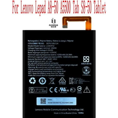 High Quality 4290mAh L13D1P32 Battery For Lenovo Lepad A8-50 A5500 Tab S8-50 Tablet battery
