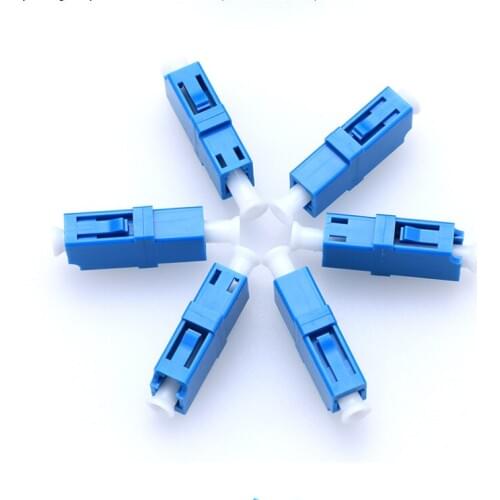 Free Shipping!50pcs LC-LC UPC Simplex Flange Connector Single-mode Adapter Optical Fiber Coupler