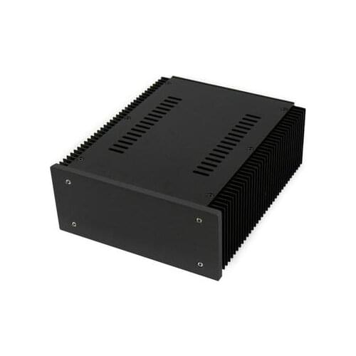 Black 2109 Full Aluminum Amplifier Enclosure Case Preamplifier Box PSU Chassis
