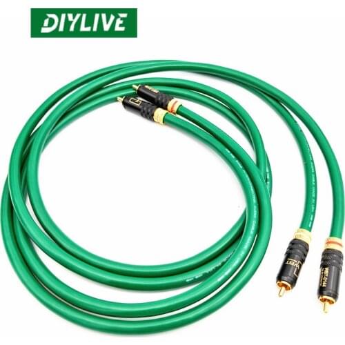 DIYLIVE A pair of 1.5 m McIntosh fire level 4 core copper silver plated RCA signal cable double Lotus audio cable