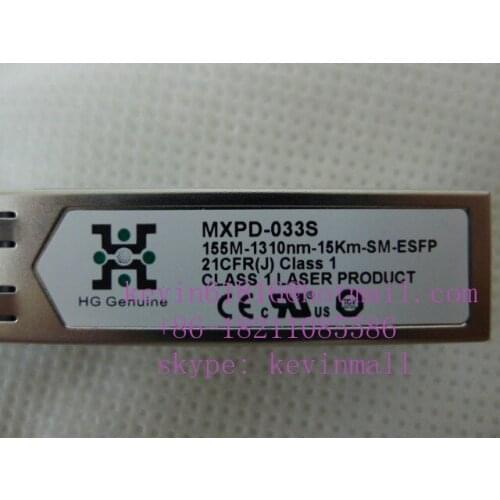 HG Genuine MXPD-033S, 155M-15km-1310nm-SM-ESFP, single mode SFP transceiver with 2 LC port. FiberCore