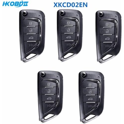 HKOBDII VVDI Wire XKCD02EN 4 Buttons Universal VVDI2 Car Key Remote for Xhorse VVDI Mini and VVDI Key Tool