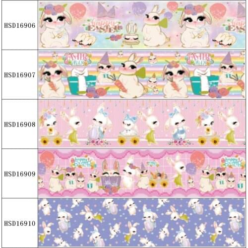 HuangTao 22MM 25MM 38MM 50MM 75mm Printed Pattern on Grosgrain Ribbon for diy ribbon