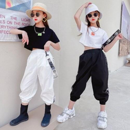 Girls one-shoulder sling set summer cool girl hip-hop fashionnet red shorts top tidal pants two-piece set