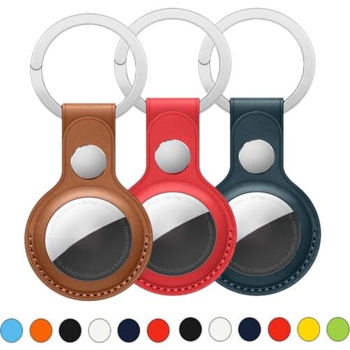 Leather Key Ring for Apple Airtags Case Protective Cover Bumper Shell Tracker Accessories Anti-scratch Air tag Keychain case