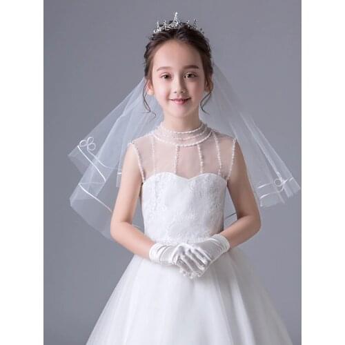 Beautiful Simple Flower Girl Veil Cheap Children Princess velo Sposa One Layer Short Veil kids veil Weeding Accessoire Noivas