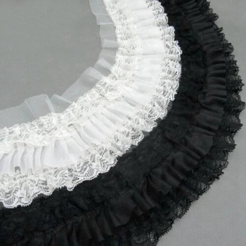 1M Embroidery Lace Fabric Trim 13cm Lace Ribbon 3D Lace Sewing Accessories Trimmings Guipure Crafts Dress Clothing dentelle PE14