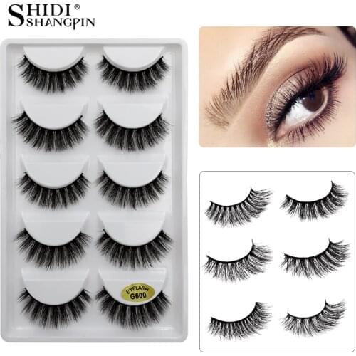 LANJINGLIN 5 pairs 3d mink lashes natural false eyelashes cruelty free makeup fake eyelash extension volume long lasting