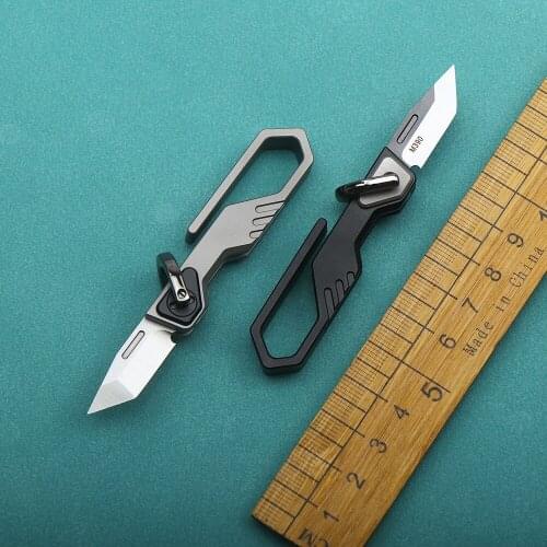 M390 powder steel mini folding knife titanium alloy keychain hunting knife outdoor camping portable EDC sharp express knife