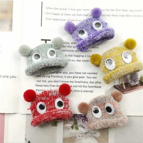 2Pc Cute Mini Handmade Small Knitting Hat for DIY Dolls Phone case Decoration Headwear Garment Toy Child Hand Scrapbooking Arts