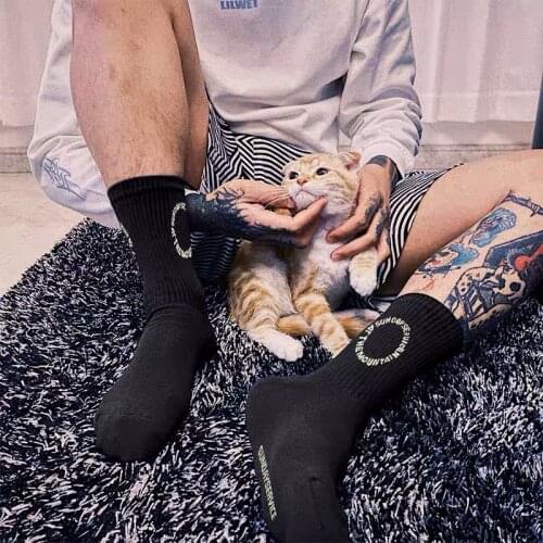 Fashion New Hip Hop Harajuku Kanye West Letter Sports Crew Socks Men Street Novelty Trend Skateboard Long Socks Women Pop Socket