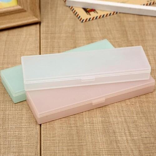Fashion Transparent Frosted Large Capacity Pen Box Pencil Case Stationery Holder