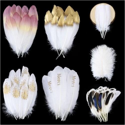 10-50PCS White Goose Feathers 10-15CM DIY Jewelry Headdress plume For Hat Decoration Elegant Feather for Crafts