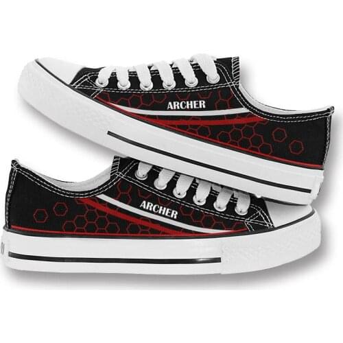 Single layer Black Canvas Shoes Anime Fate Red Printing Cosplay Men/Women flats lovers Breathable Leisure Sneakers for Teens