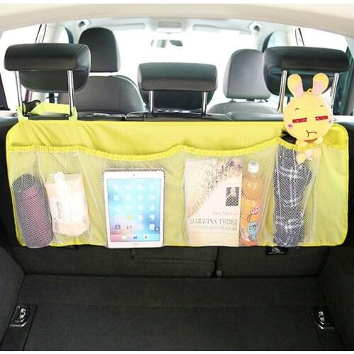 Car Trunk Organizer Adjustable Backseat Storage Bag Net High Capacity Multi-use Automobile Seat Back Organizers Universal