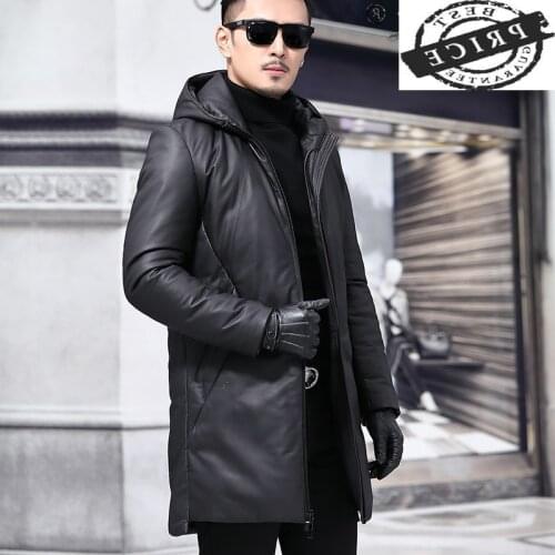 Autumn Winter New Real Leather Jacket Men Down Sheepskin Coat Hooded Woman Parkas Casaul Clothes Veste Cuir Homme 2021 21