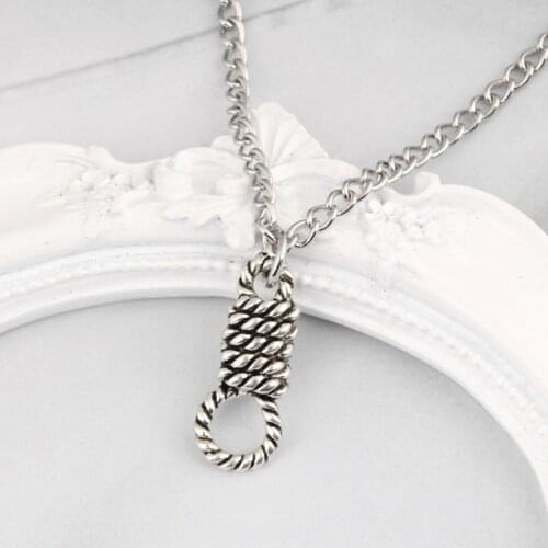 Rock Punk Style Tool Hemp Rope Pendant Necklace Kpop Knot Necklaces Jewellery Design Goth Fashion For Unisex Mystical Gifts