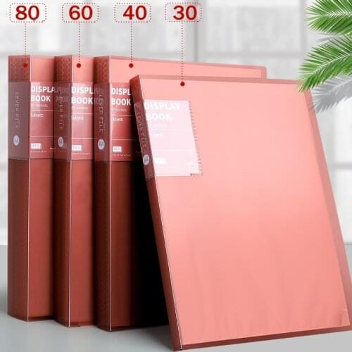 A4 Folder Document Bag Stationery Storage Bag 30 40 60 80 Pages Binder File Storage Picture Album Office Student Supplies