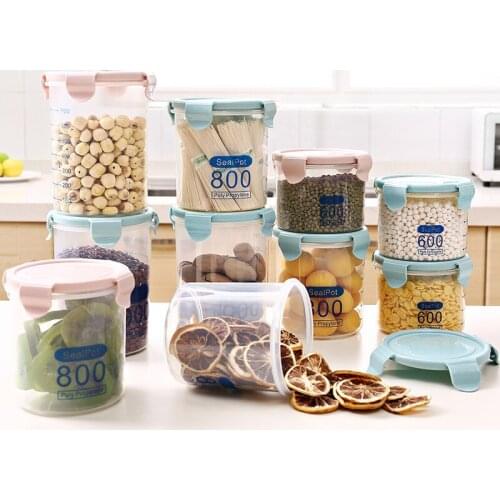 Transparent Buckle Sealed Tank Food Storage Tank Plastic Thickened Storage Bottle Storage Box Kitchen Tool Kitchen Storage