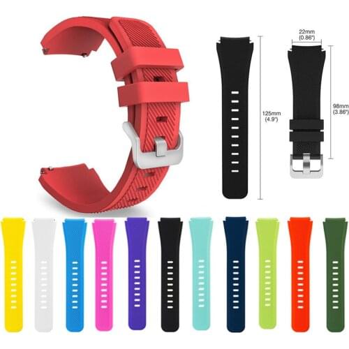 22mm Silicone Bands Wrist Strap for Samsung Gear S3 Classic Frontier Watch Rubber Bands Strap For Samsung Galaxy Watch 46mm