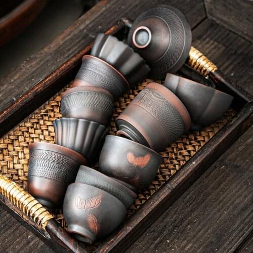 Handmade Knife Teacup Ceramic Teacup Small Master Cup Zisha Nixing Kung Fu Tea Set