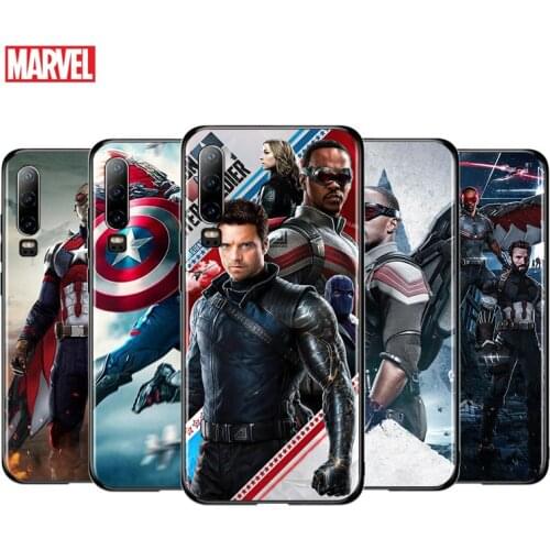 Marvel Winter Ice Falcon For Huawei P40 P30 P20 P10 P9 P8 Lite E mini Pro Plus 5G 2017 2019 Silicone Black Phone Case