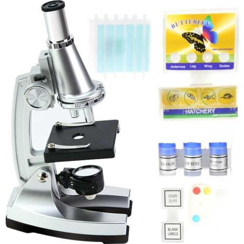 Illuminated Kids Microscope 100X-600X Zoom Monocular Biological Microscope Children Student Birthday Gift Educational Toy