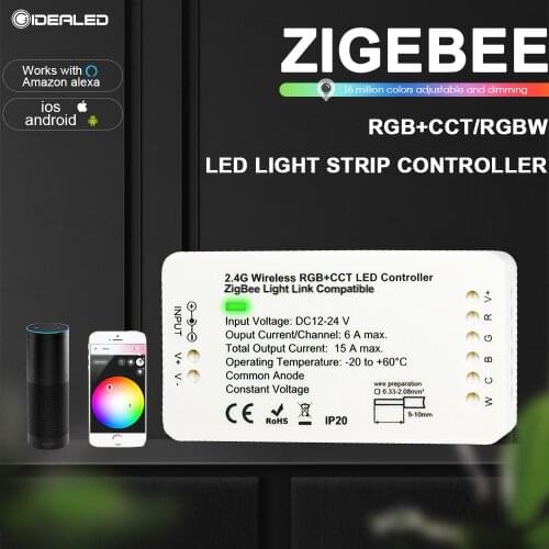 Smart LED ZigBee RGBW Controller Echo Alexa Light Strip RGB Controller Smartthings APP & Voice Control by SmartThings Echo Plus